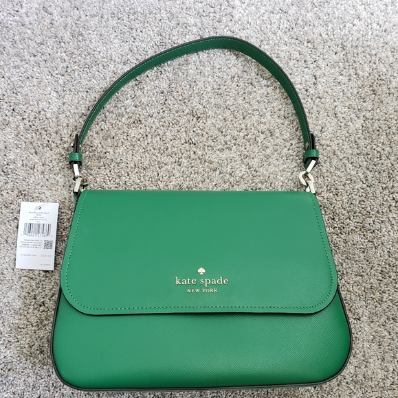 NWT Kate Spade ♠️ Green saffiano leather shoulder bag - Picture 5 of 9